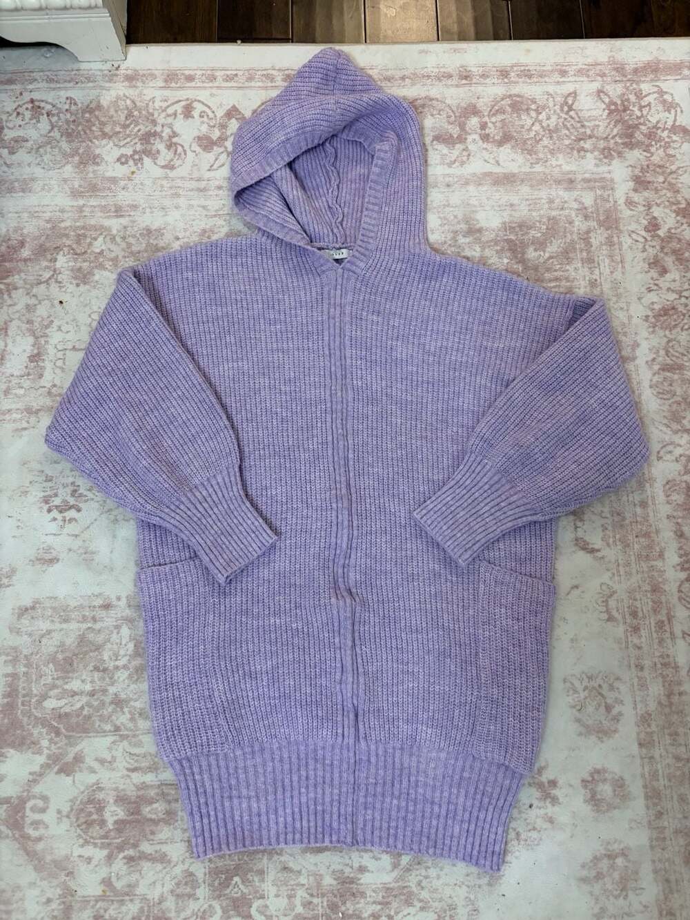 LUSH Lavendar Hoodie Cardigan Sweater with pockets
